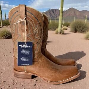 Twisted X Rancher Cocoa Brown Western Boots 9.5 NEW
